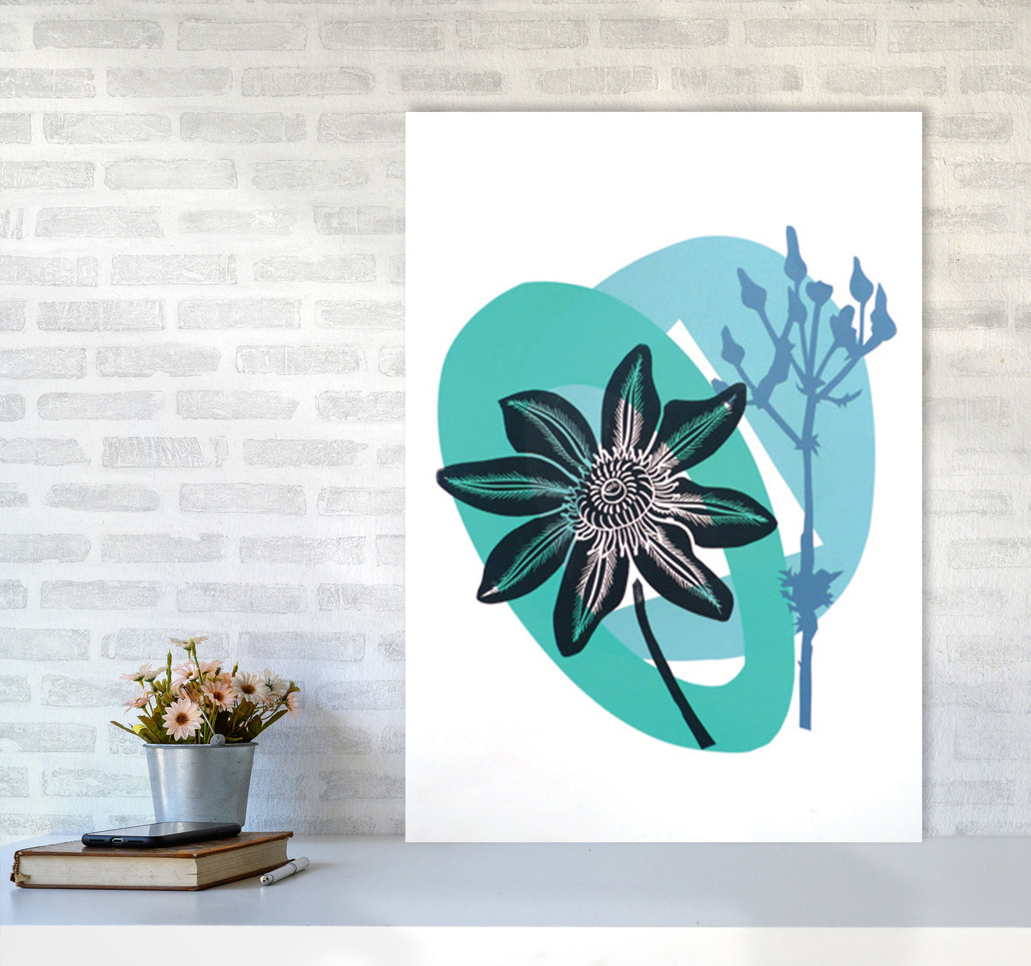 Avelena | Clematis & Jakobskreuzkraut Postkarte Kunstdokument