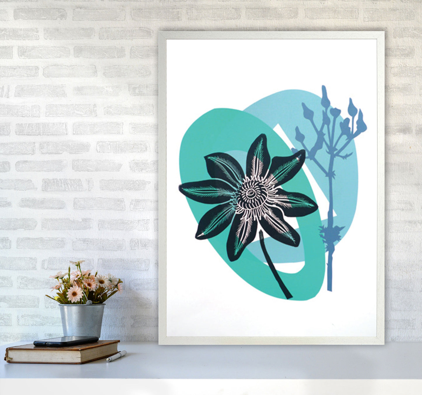 Avelena | Clematis & Jakobskreuzkraut Postkarte Kunstdokument