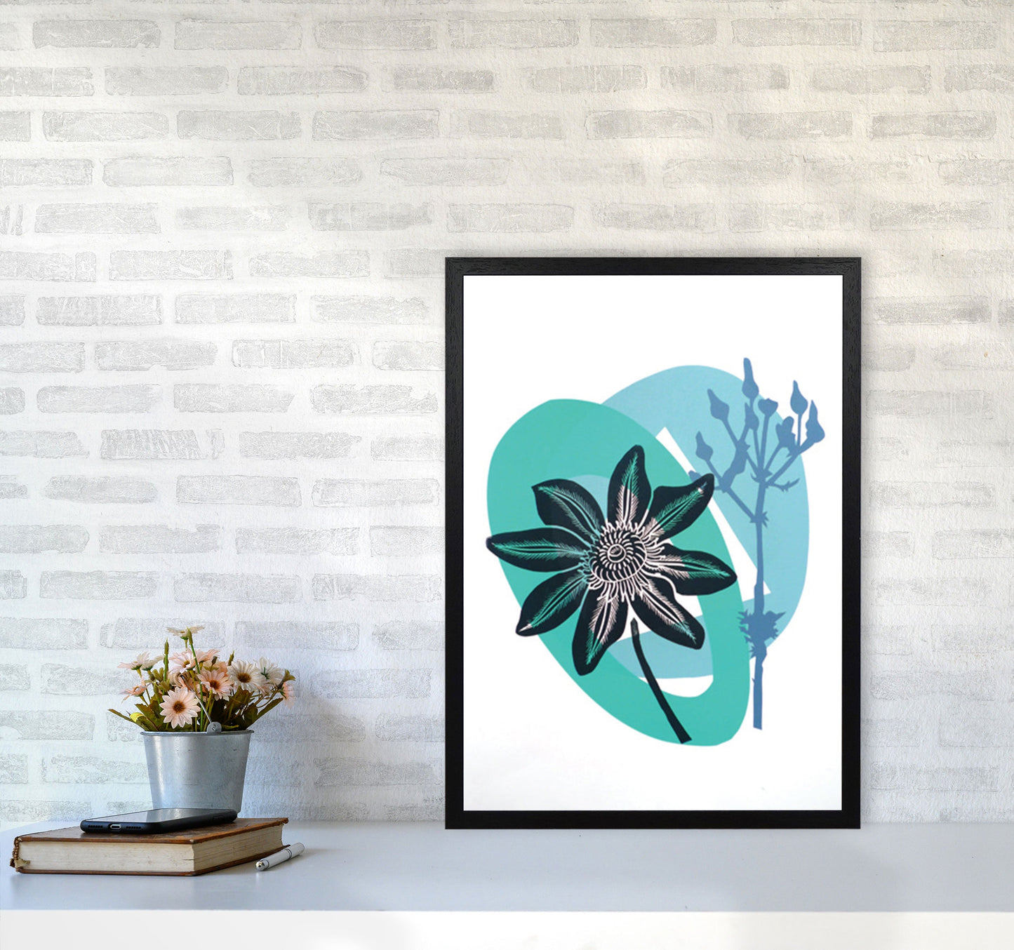 Avelena | Clematis & Jakobskreuzkraut Postkarte Kunstdokument
