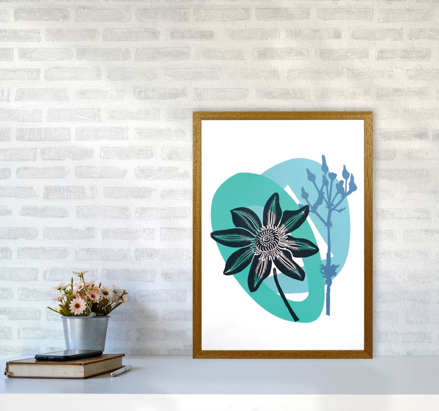 Avelena | Clematis & Jakobskreuzkraut Postkarte Kunstdokument