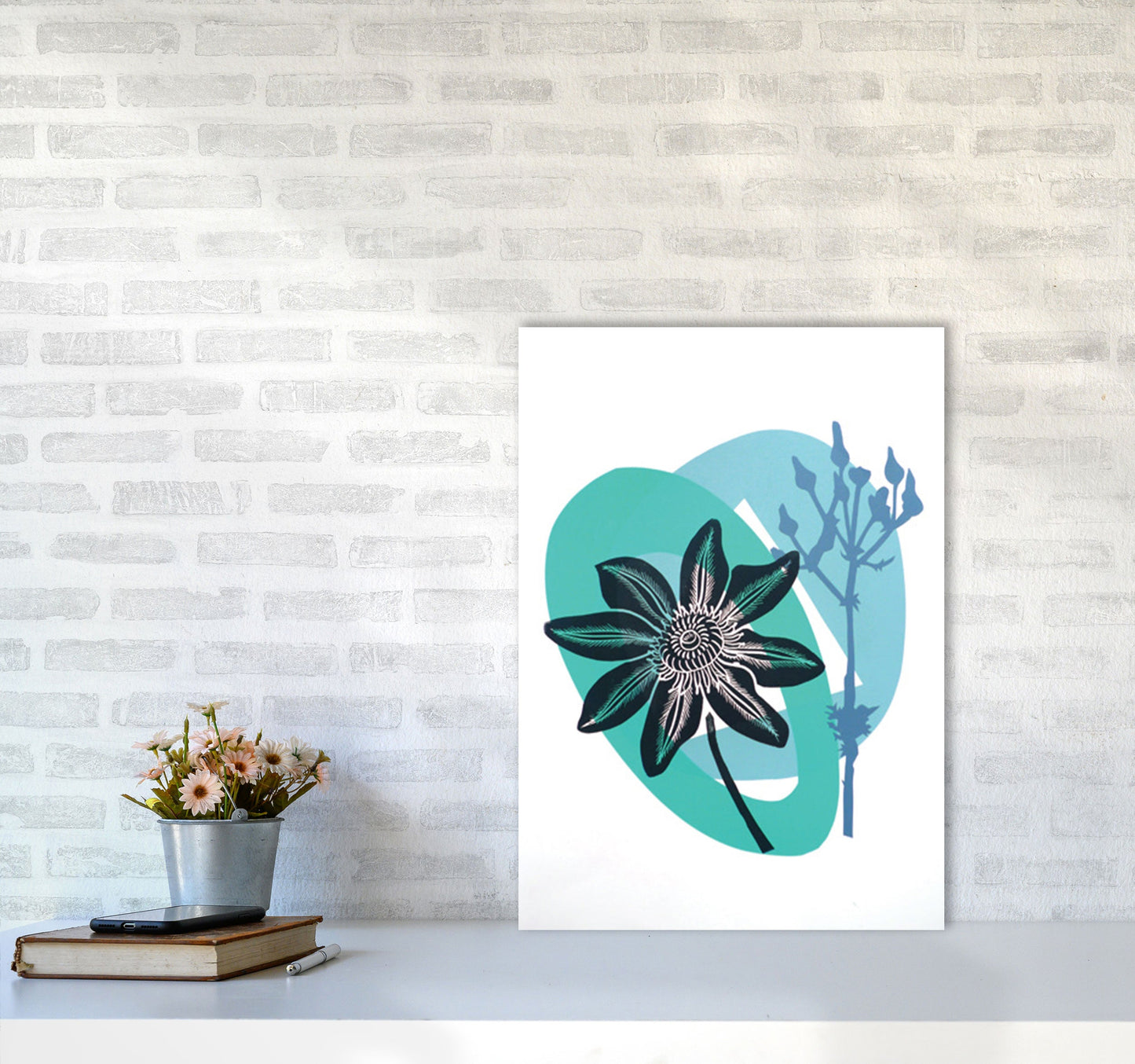 Avelena | Clematis & Jakobskreuzkraut Postkarte Kunstdokument