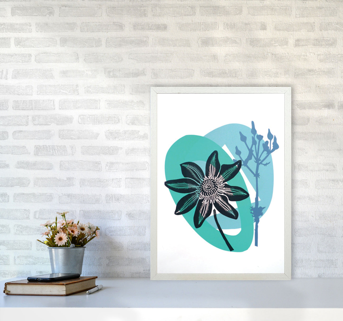 Avelena | Clematis & Jakobskreuzkraut Postkarte Kunstdokument