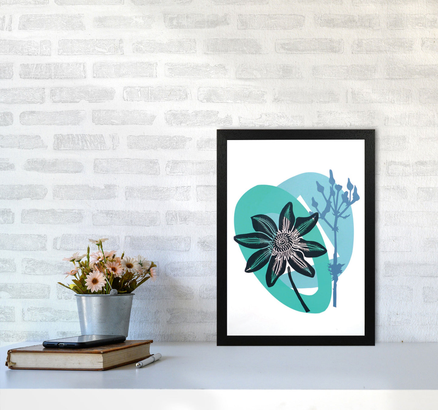 Avelena | Clematis & Jakobskreuzkraut Postkarte Kunstdokument