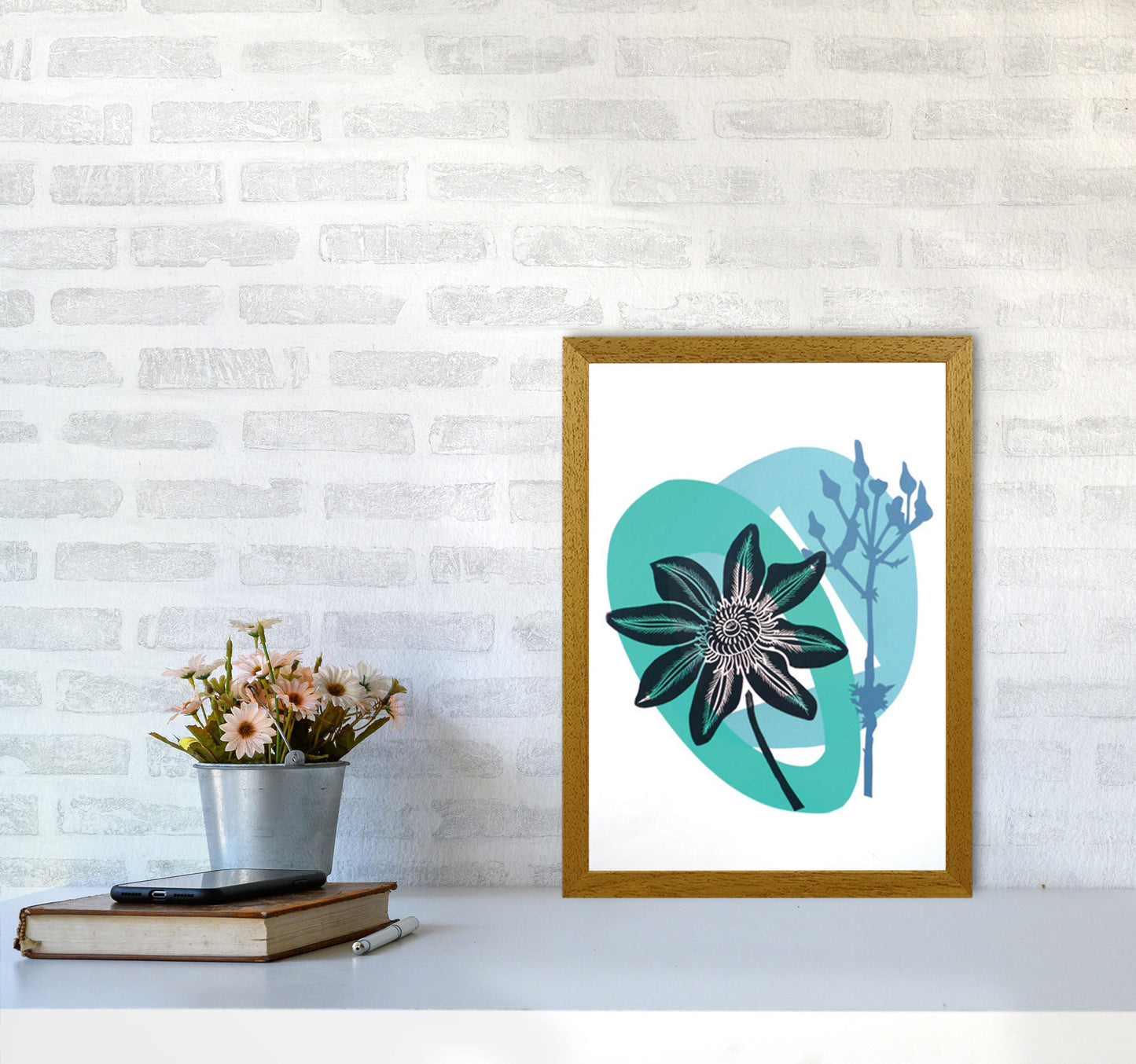 Avelena | Clematis & Jakobskreuzkraut Postkarte Kunstdokument