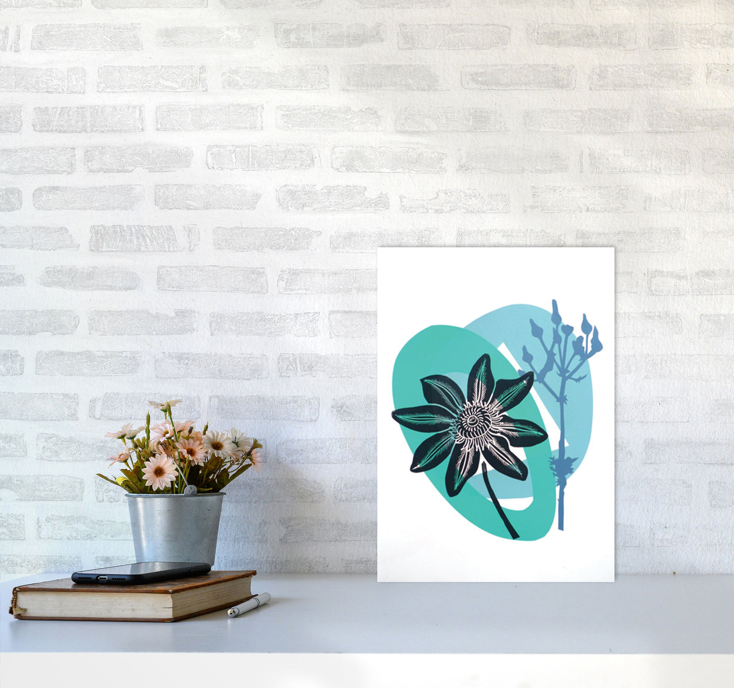 Avelena | Clematis & Jakobskreuzkraut Postkarte Kunstdokument