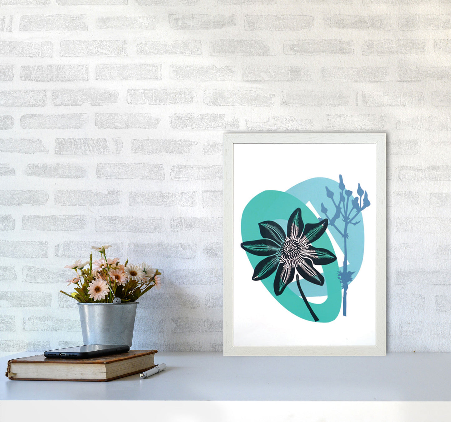 Avelena | Clematis & Jakobskreuzkraut Postkarte Kunstdokument