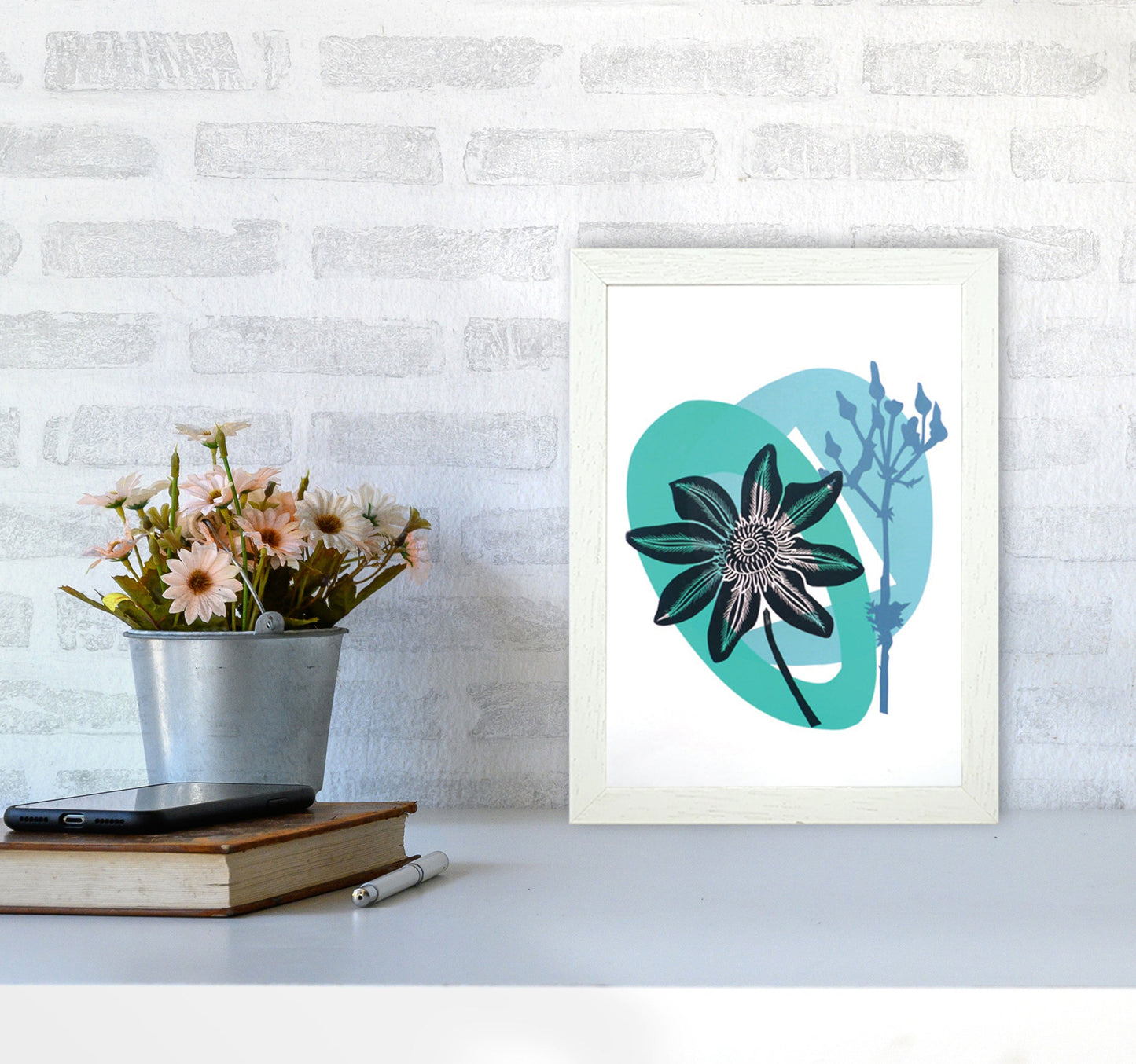 Avelena | Clematis & Jakobskreuzkraut Postkarte Kunstdokument