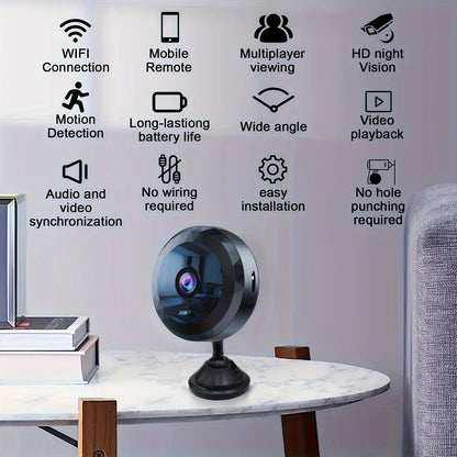 Avelena | VoltGuard | Kabellose Sicherheits-Mini-Kamera mit Nachtvision
