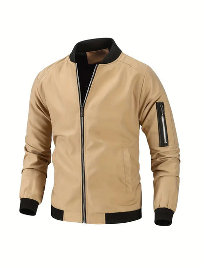 Avelena | Klassisches Design Trainingsjacke Herren Casual Baseball Kragen