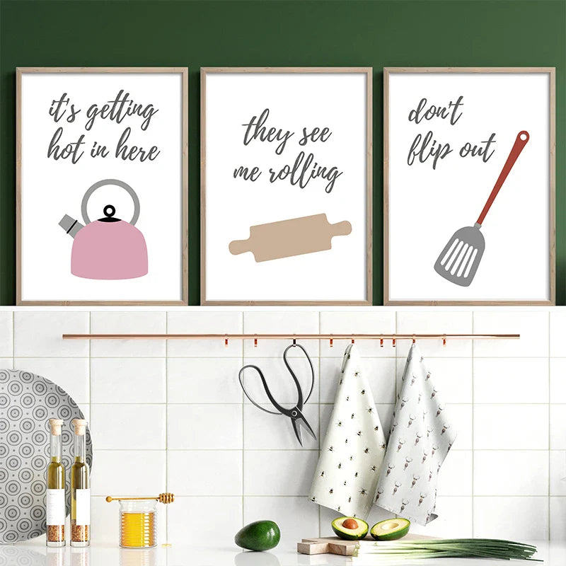 Avelena | Küchenchef-Ausrüstung Lustige Zitate Poster Wandkunst Fine Art Leinwanddruck Bilder für Küche Café Diner Kulinarik Backkunst Kreative Wohnkultur