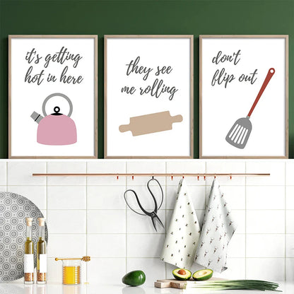Avelena | Küchenchef-Ausrüstung Lustige Zitate Poster Wandkunst Fine Art Leinwanddruck Bilder für Küche Café Diner Kulinarik Backkunst Kreative Wohnkultur