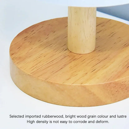 Avelena | Dimmbare LED Nachttischlampe mit Stoffschirm in Pflaumenblüte – Perfekte Schlafzimmernachtlampe