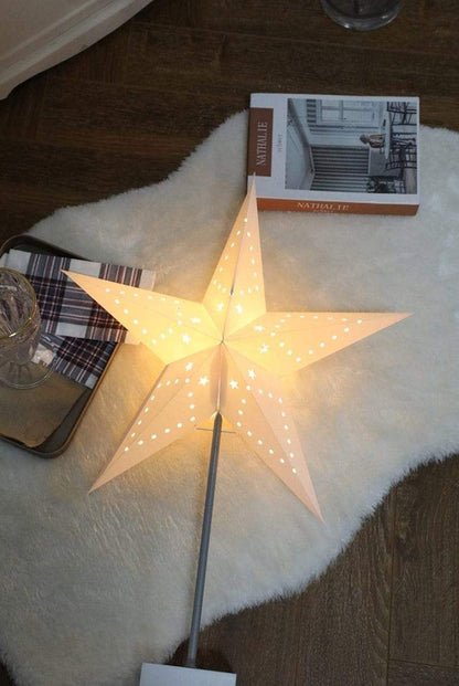 Avelena | StellarGlow | Strahlende LED-Stern-Tischlampe – Holzfuß Umgebungslicht für Schlafzimmer & Wohnzimmer Dekor