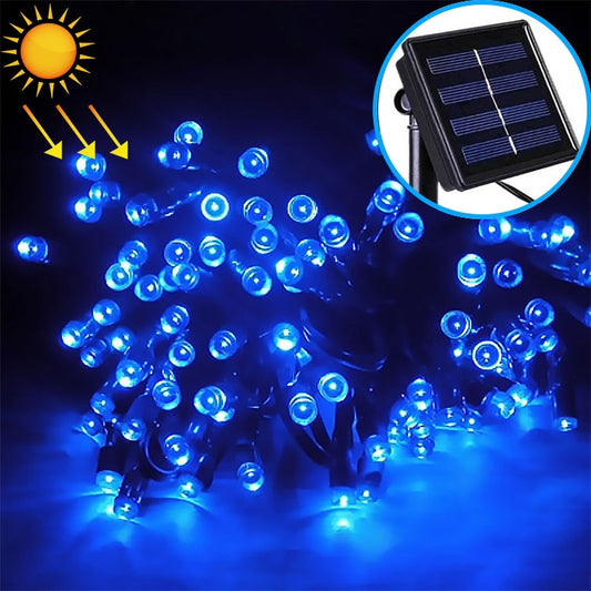 Avelena | 200 LEDs Outdoor-Wasserdichte Weihnachtsfestdekoration Solar Lampen Lichterkette, Länge: 22m(Blaue)