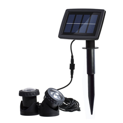Avelena | Zwei Köpfe LED Außen-Wasserproof Solar Unterwasser Spotlight Flutlicht