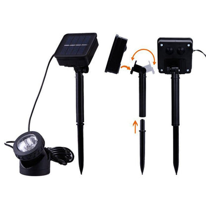 Avelena | Zwei Köpfe LED Außen-Wasserproof Solar Unterwasser Spotlight Flutlicht