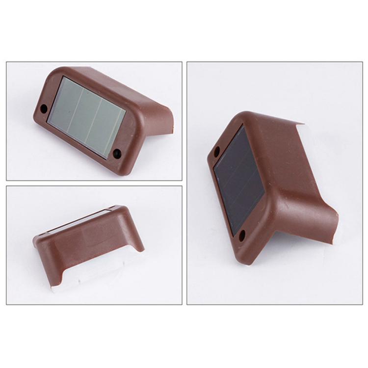 Avelena | 12 PCS Solar Powered LED Außenstufenlicht IP65 wasserdicht Gartenlampe, warmweißes Licht (Braun)