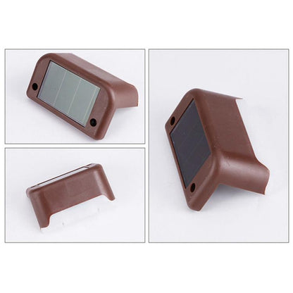 Avelena | 12 PCS Solar Powered LED Außenstufenlicht IP65 wasserdicht Gartenlampe, warmweißes Licht (Braun)