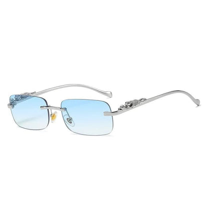 Avelena | Randlose Sonnenbrille mit Leopardenkopf-Design und UV400-Schutz