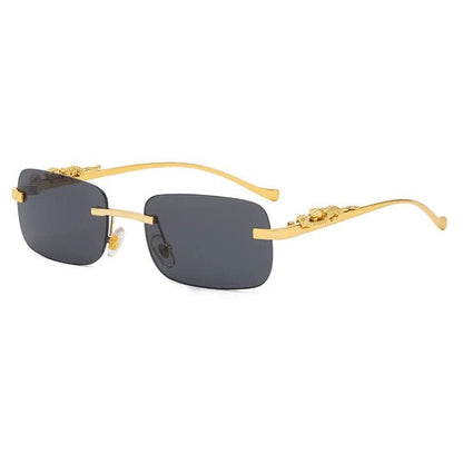 Avelena | Randlose Sonnenbrille mit Leopardenkopf-Design und UV400-Schutz