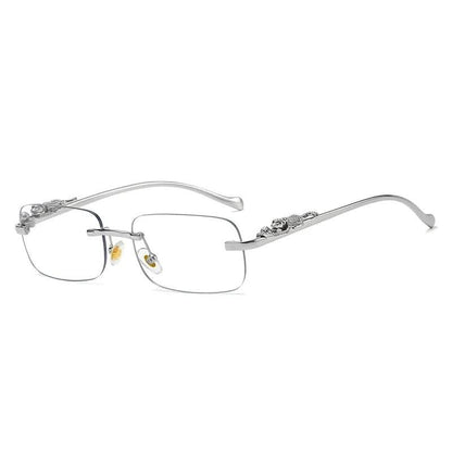 Avelena | Randlose Sonnenbrille mit Leopardenkopf-Design und UV400-Schutz