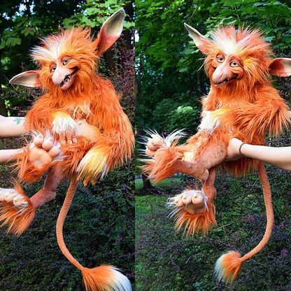 Avelena | Labyrinth Plüschpuppe Maze-Wurm Rote Haarige Große Mund Monster Tier Plüschpuppe Spielzeug Süß Lustiges Geschenk Plüschpuppe Wohnkultur