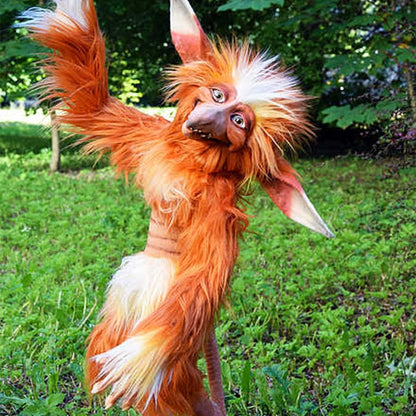 Avelena | Labyrinth Plüschpuppe Maze-Wurm Rote Haarige Große Mund Monster Tier Plüschpuppe Spielzeug Süß Lustiges Geschenk Plüschpuppe Wohnkultur