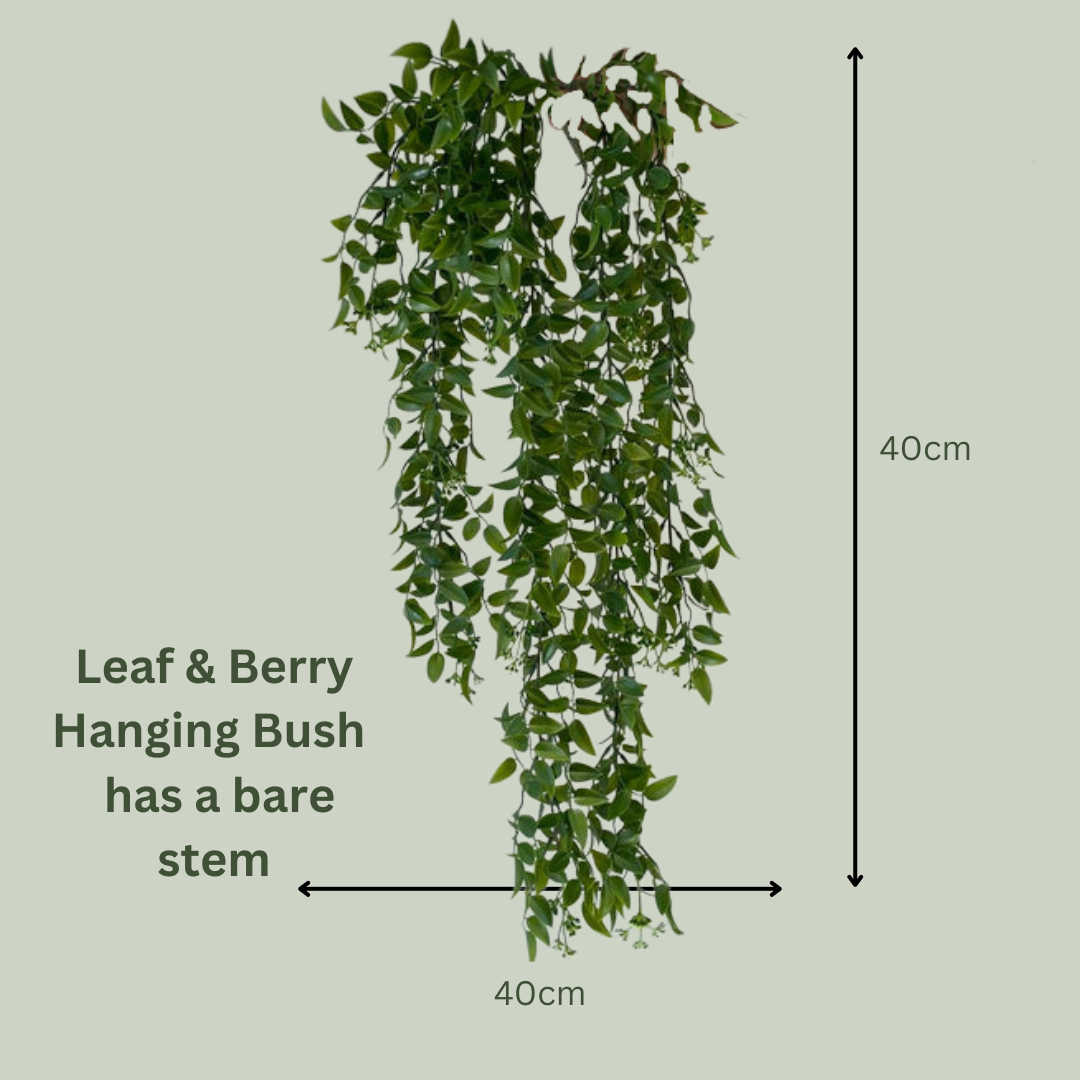 Avelena | Künstliches Blatt & Beeren Hängender Busch Grün