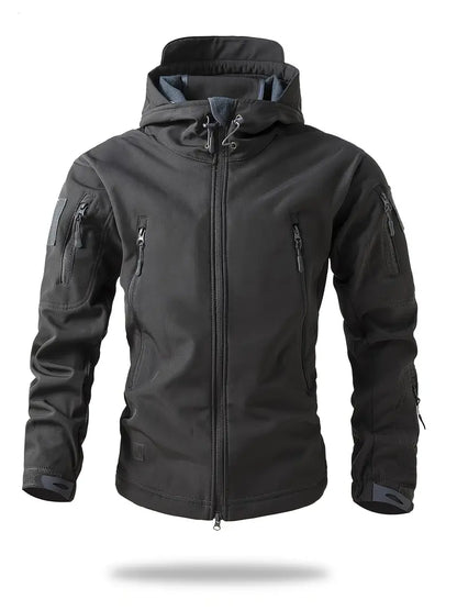 Avelena | Herren Kapuzen-Windjacke mit Reißverschluss Lässige Taktische Jacke