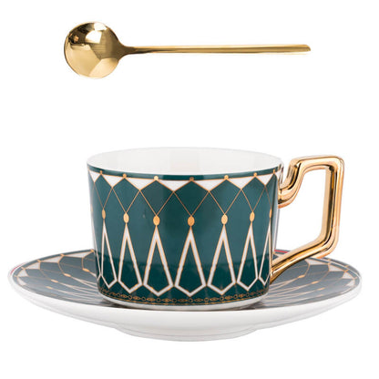 Avelena | Quadratische A Retro-Muster Kaffeetasse