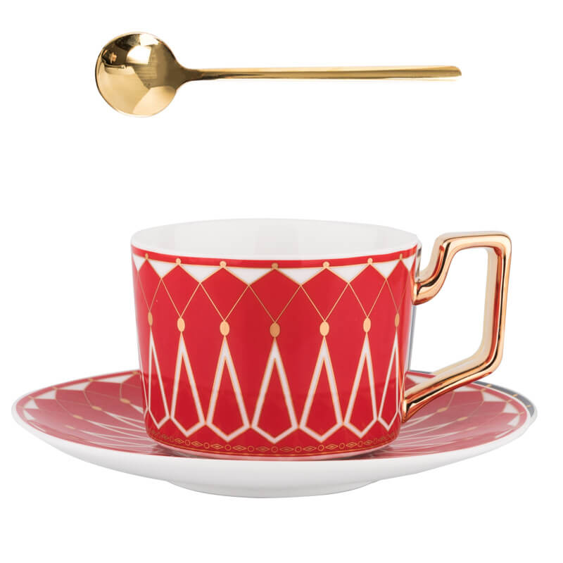 Avelena | Quadratische A Retro-Muster Kaffeetasse