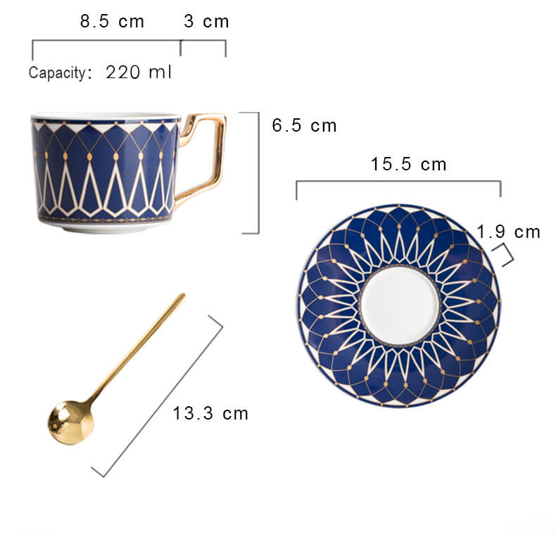 Avelena | Quadratische A Retro-Muster Kaffeetasse