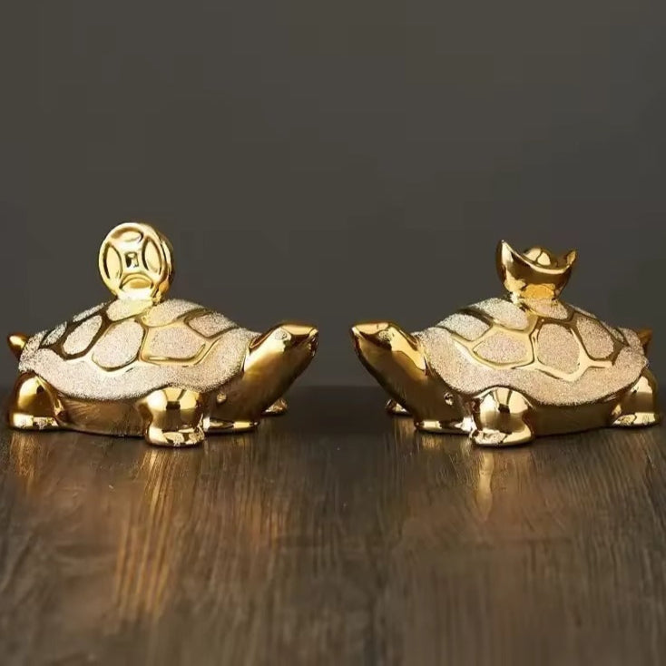 Avelena | Luma Gold Schildkröte Skulptur
