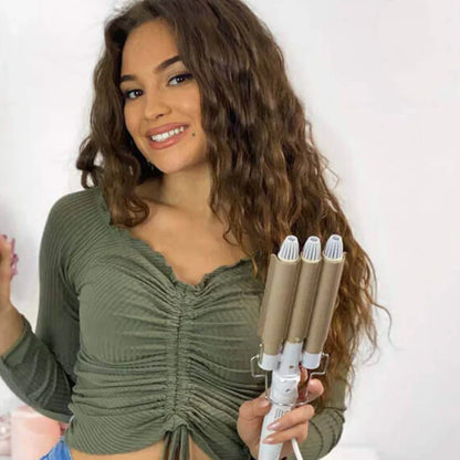 Avelena | DreifacherLockenstab Makellose Lockenbildung im Handumdrehen