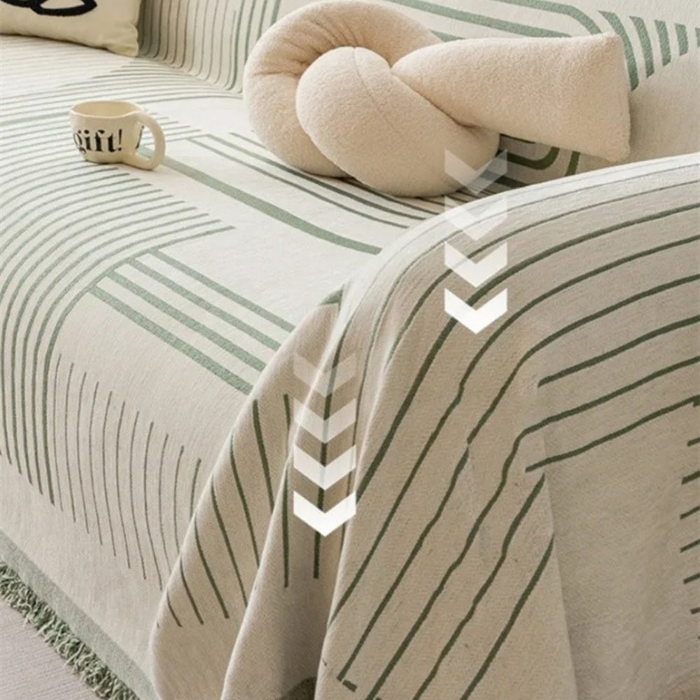 Avelena | Luxuriöse Schneeflocken Chenille Sofaabdeckung