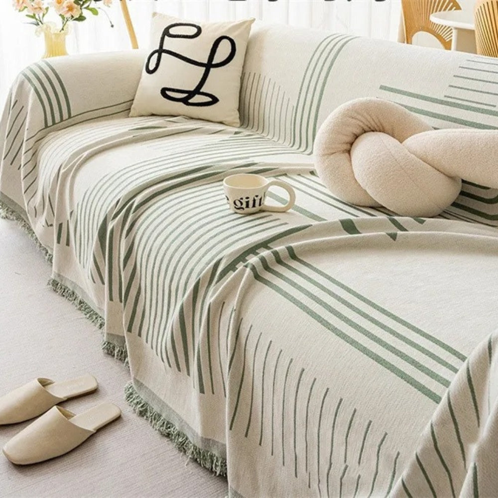 Avelena | Luxuriöse Schneeflocken Chenille Sofaabdeckung