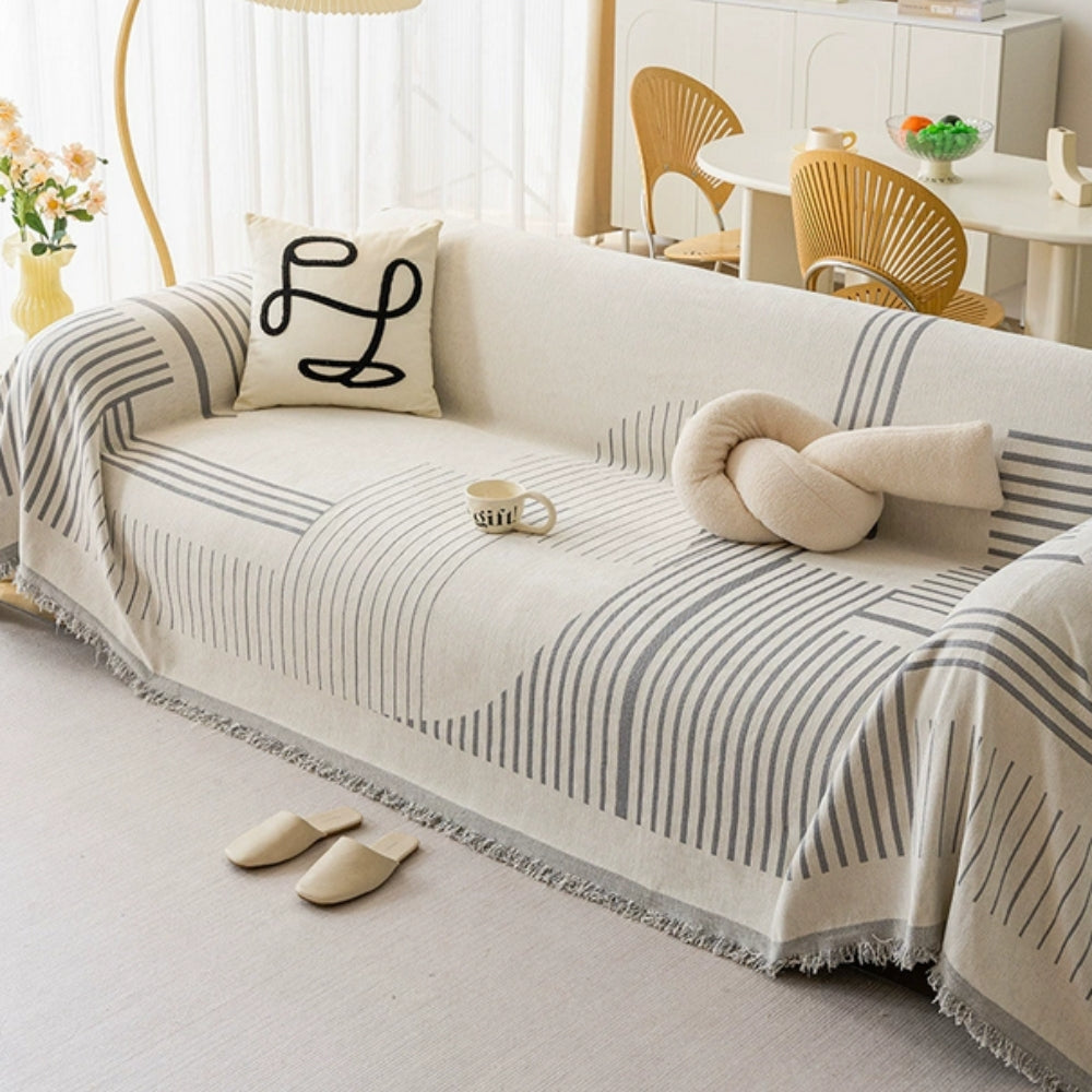 Avelena | Luxuriöse Schneeflocken Chenille Sofaabdeckung