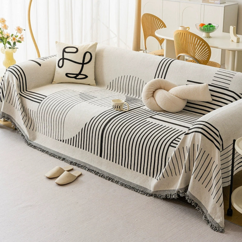 Avelena | Luxuriöse Schneeflocken Chenille Sofaabdeckung