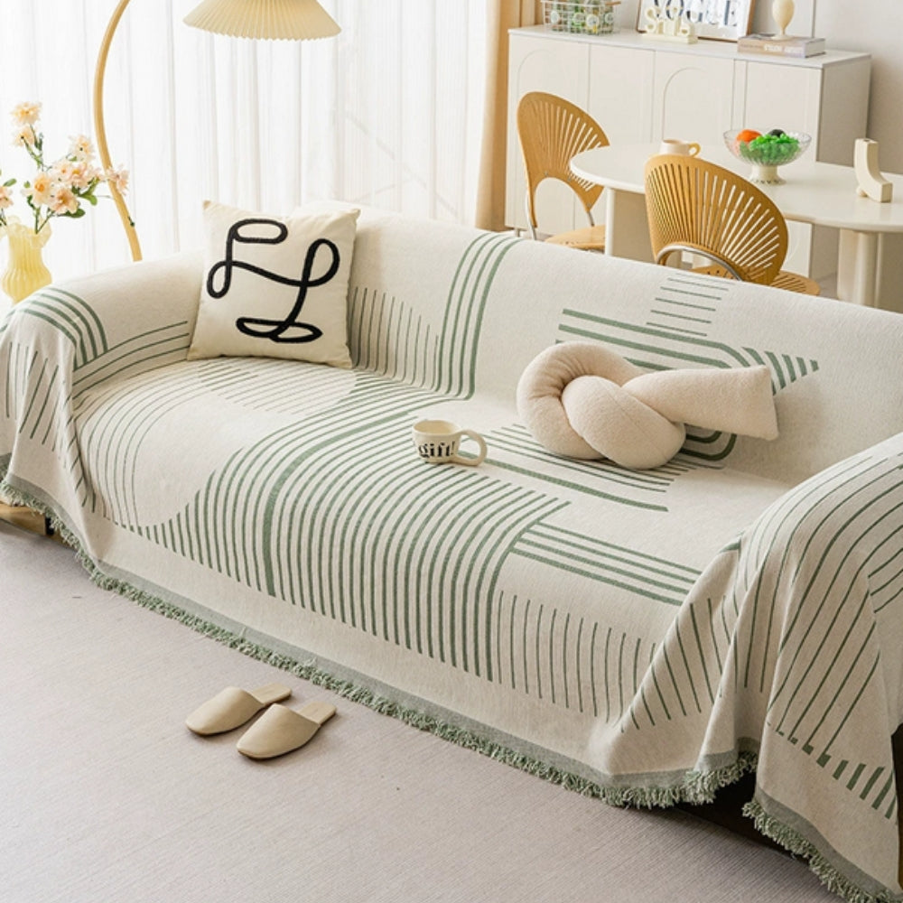 Avelena | Luxuriöse Schneeflocken Chenille Sofaabdeckung