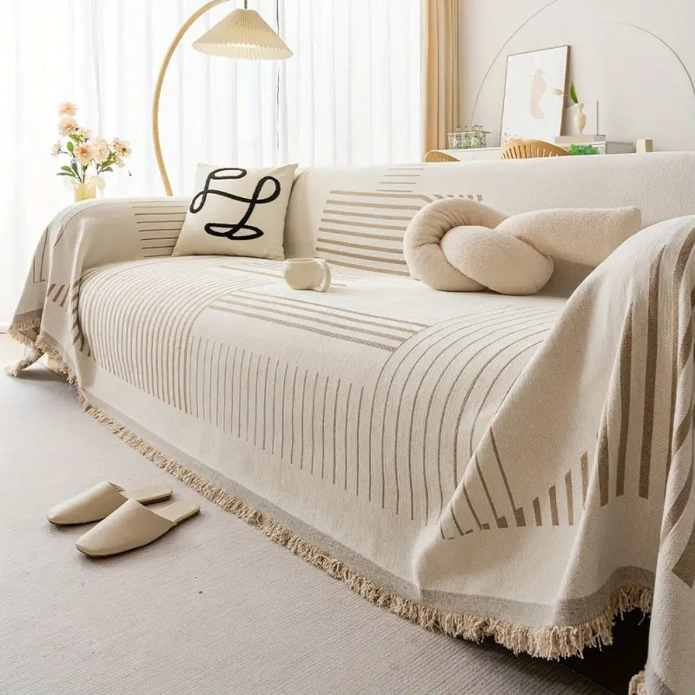 Avelena | Luxuriöse Schneeflocken Chenille Sofaabdeckung