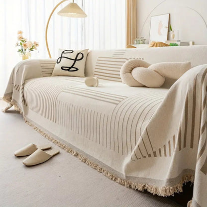 Avelena | Luxuriöse Schneeflocken Chenille Sofaabdeckung