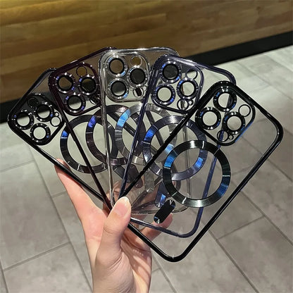 Avelena | Plating Clear Soft Magnetic Case für iPhone