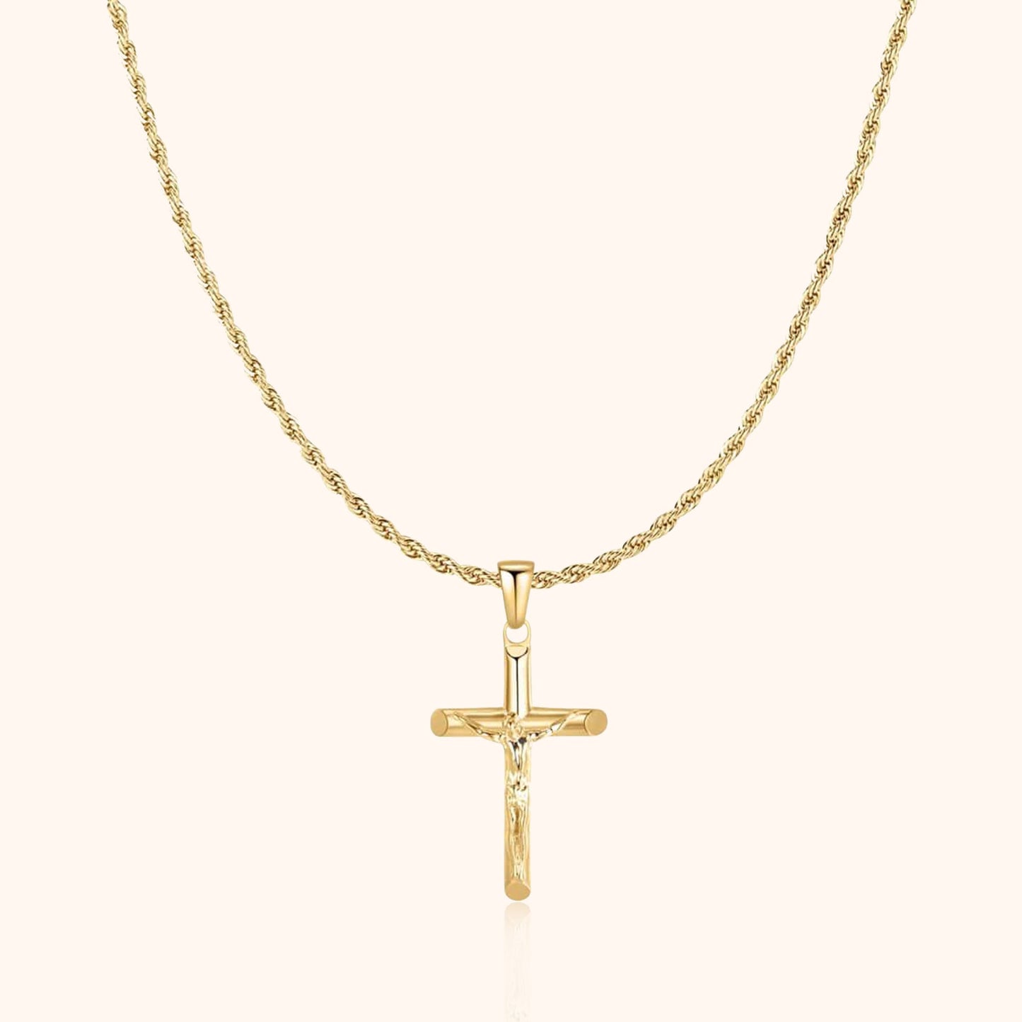 Avelena | Herren Halskette mit Kreuz Salvator