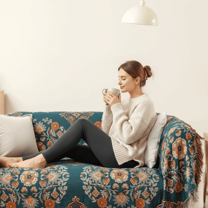 Avelena | Beidseitige Ringelblumen-Decke für alle Jahreszeiten