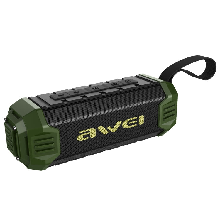 Avelena | awei Y280 IPX4 Bluetooth-Lautsprecher Powerbank mit verbessertem Bass, eingebautem Mikrofon, Unterstützung für FM / USB / TF-Karte / AUX (Grün)
