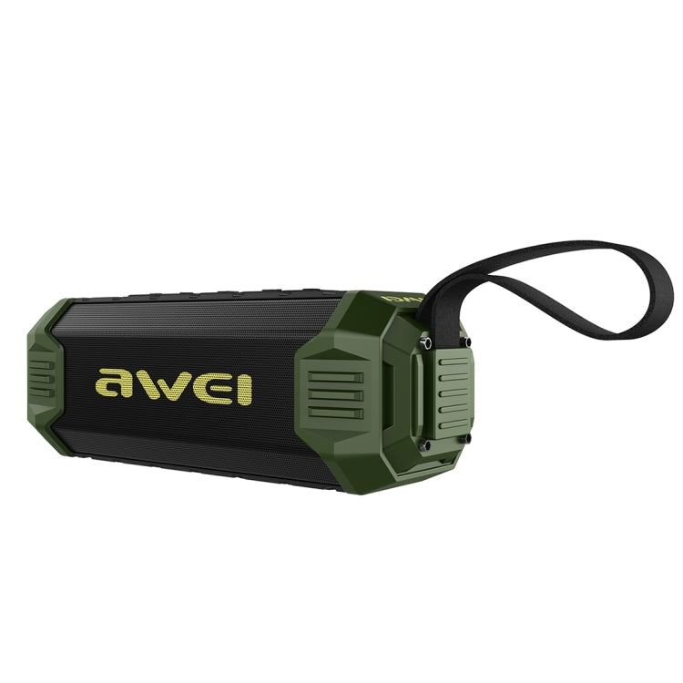 Avelena | awei Y280 IPX4 Bluetooth-Lautsprecher Powerbank mit verbessertem Bass, eingebautem Mikrofon, Unterstützung für FM / USB / TF-Karte / AUX (Grün)