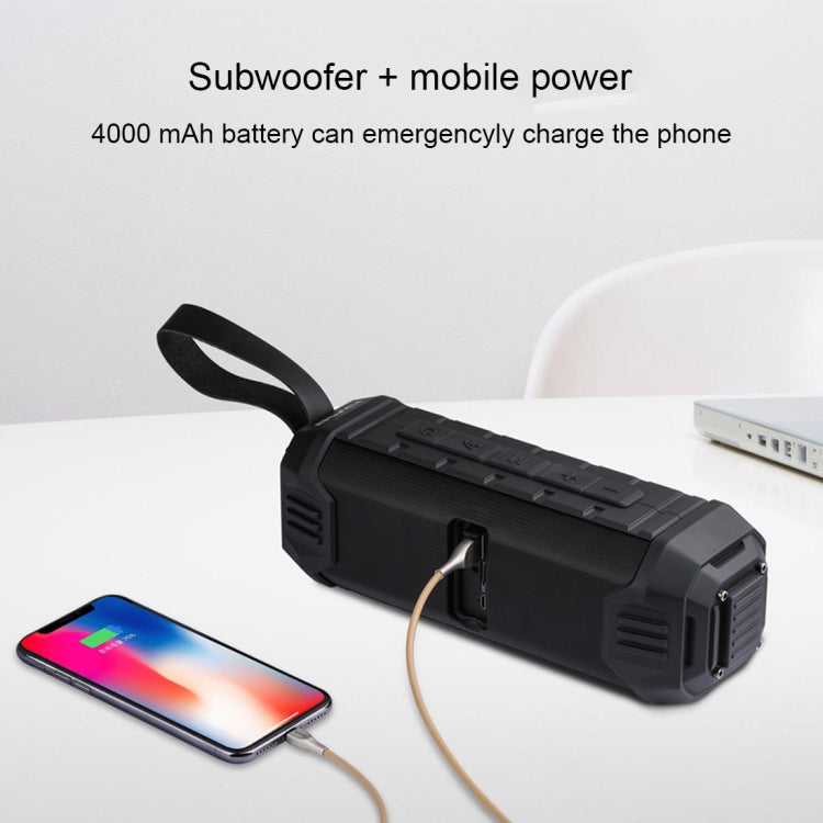 Avelena | awei Y280 IPX4 Bluetooth-Lautsprecher Powerbank mit verbessertem Bass, eingebautem Mikrofon, Unterstützung für FM / USB / TF-Karte / AUX (Grün)