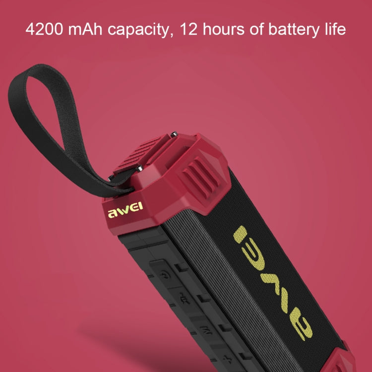 Avelena | awei Y280 IPX4 Bluetooth-Lautsprecher Powerbank mit verbessertem Bass, eingebautem Mikrofon, Unterstützung für FM / USB / TF-Karte / AUX (Grün)