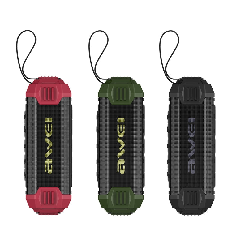 Avelena | awei Y280 IPX4 Bluetooth-Lautsprecher Powerbank mit verbessertem Bass, eingebautem Mikrofon, Unterstützung für FM / USB / TF-Karte / AUX (Grün)