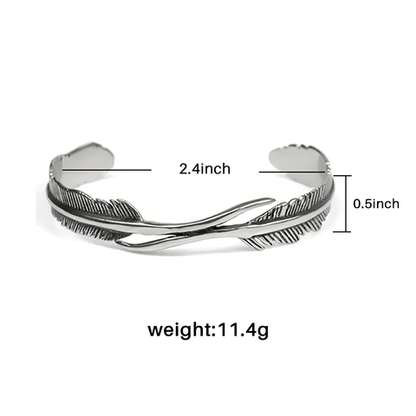 Avelena | Verstellbares Armband mit Bezaubernden Silbernen Federn